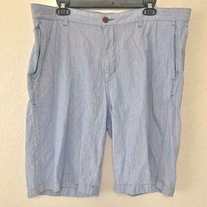 Tommy Bahama Linen Cotton Blend Chino Shorts size 38 Blue Preppy Dressy Vacation